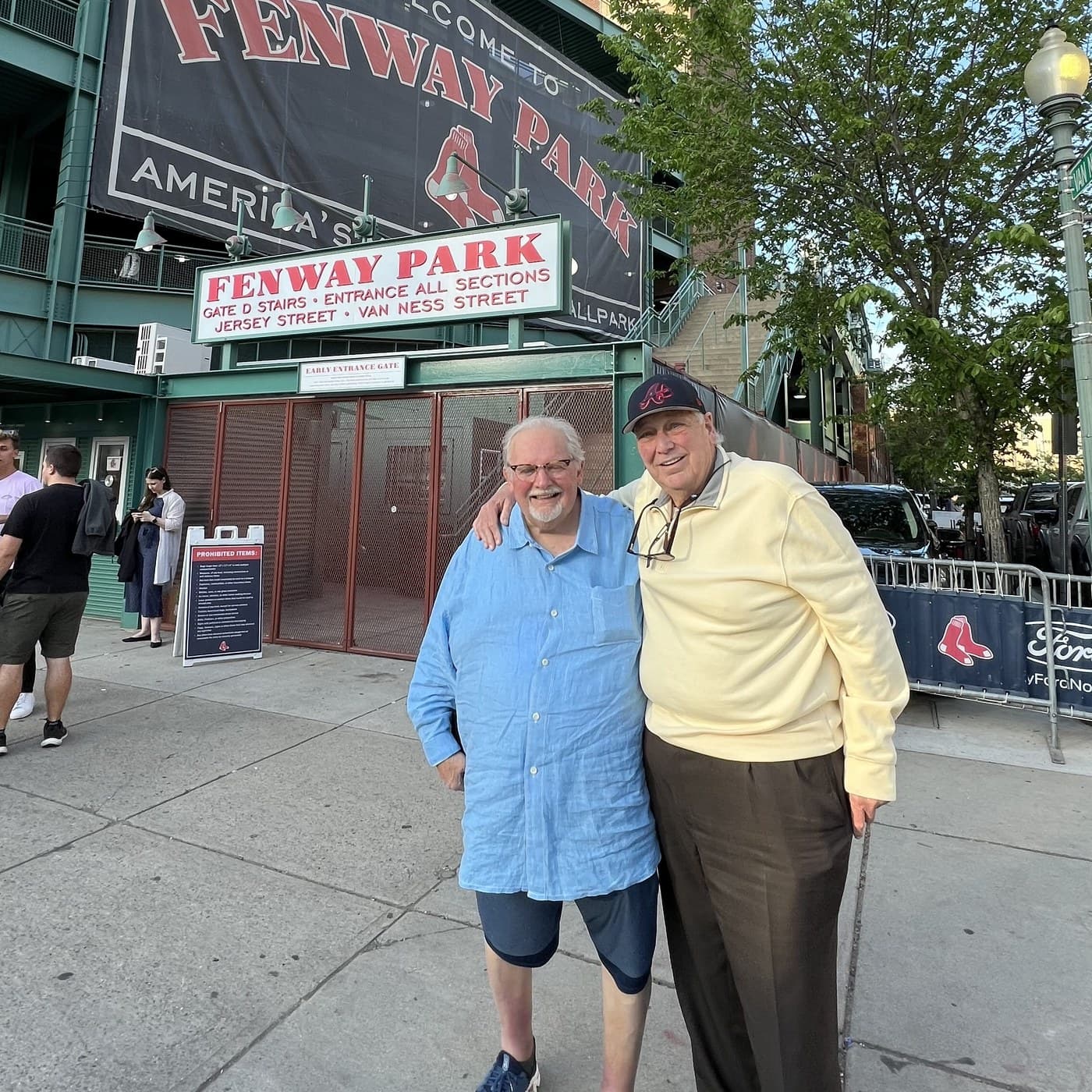 The CardFather and a friend outside a ballpark.
